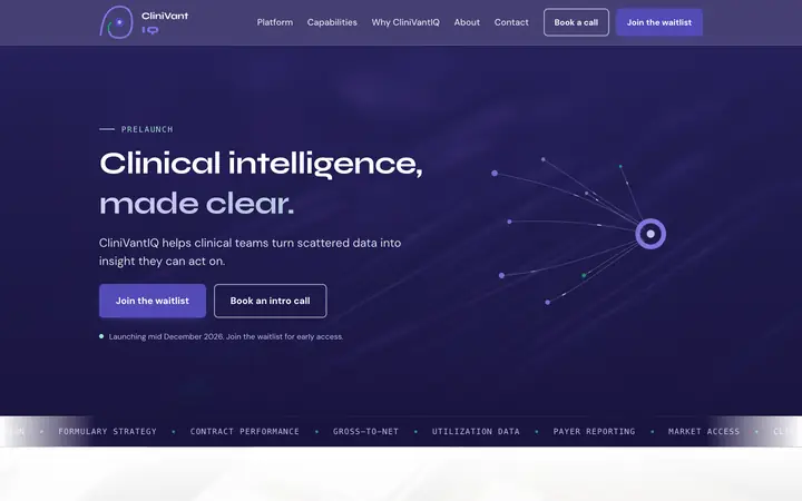 CliniVantIQ website