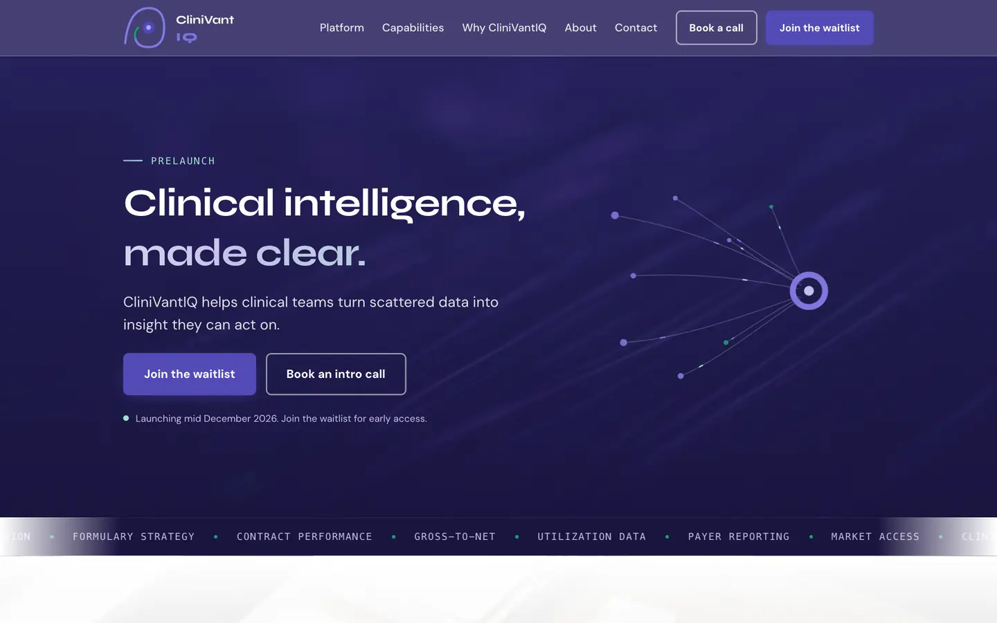 The CliniVantIQ site on a desktop screen