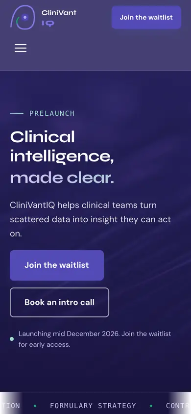 The CliniVantIQ site on a phone