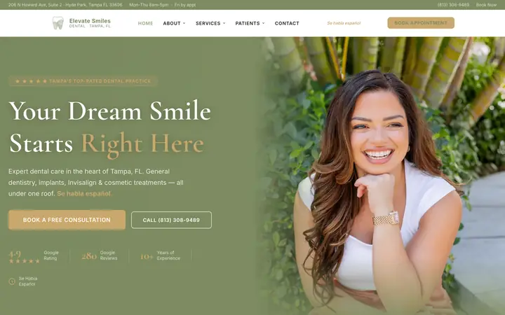 Elevate Smiles Dental website