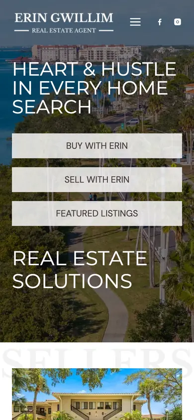 The Erin Gwillim site on a phone