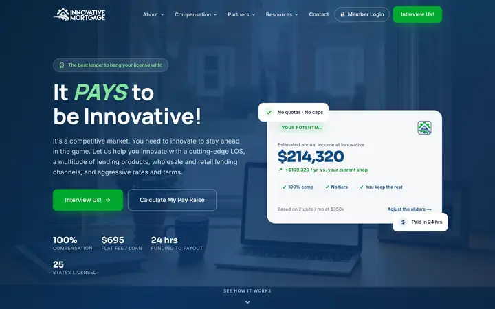Innovative Mortgage Services website