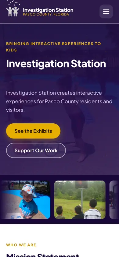 The Investigation Station site on a phone