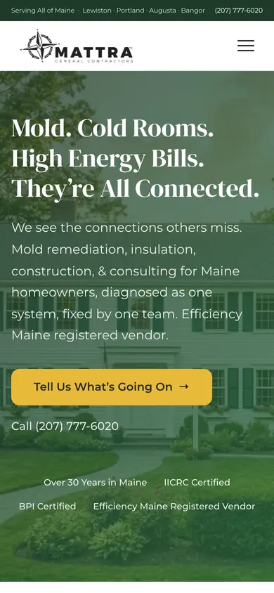 The Mattra site on a phone