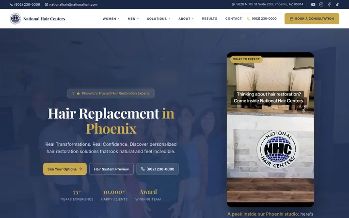 National Hair Centers website