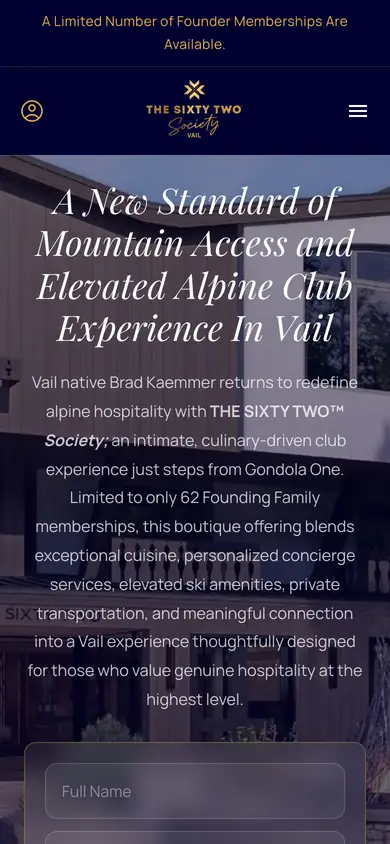 The THE SIXTY TWO site on a phone